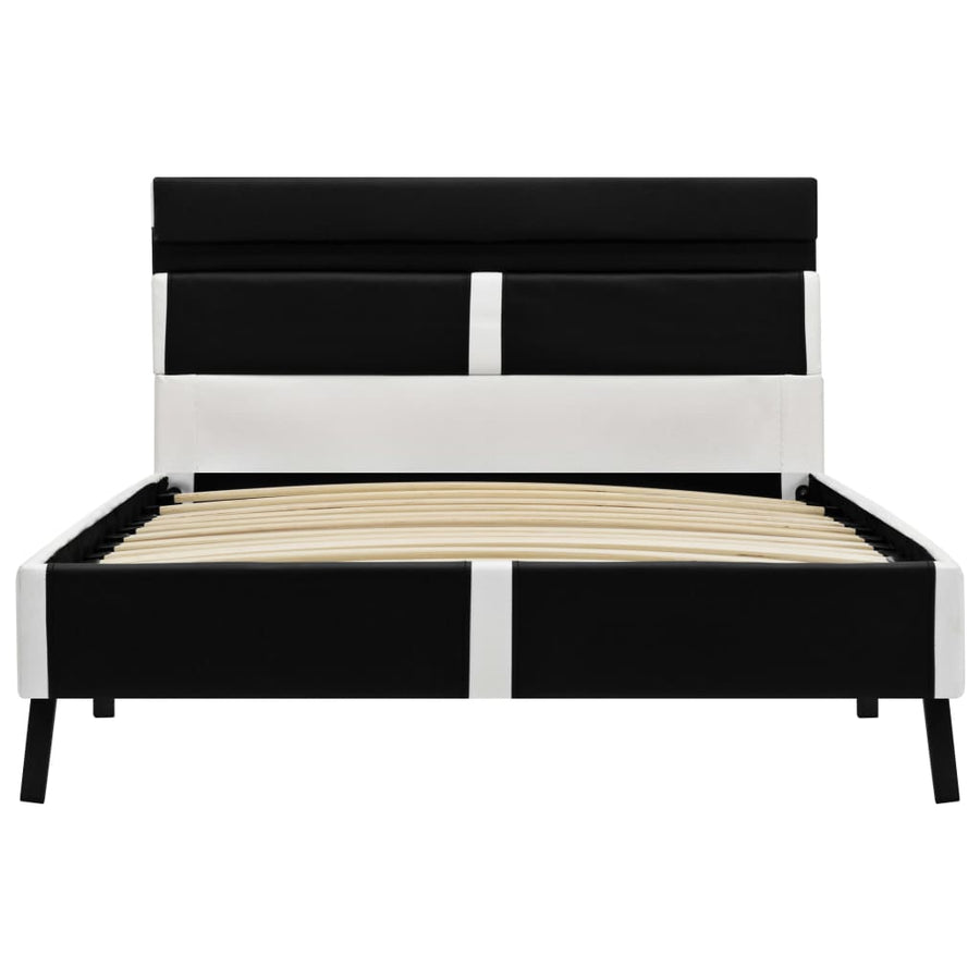 Bedframe Met Led Kunstleer Zwart 90X200 Cm
