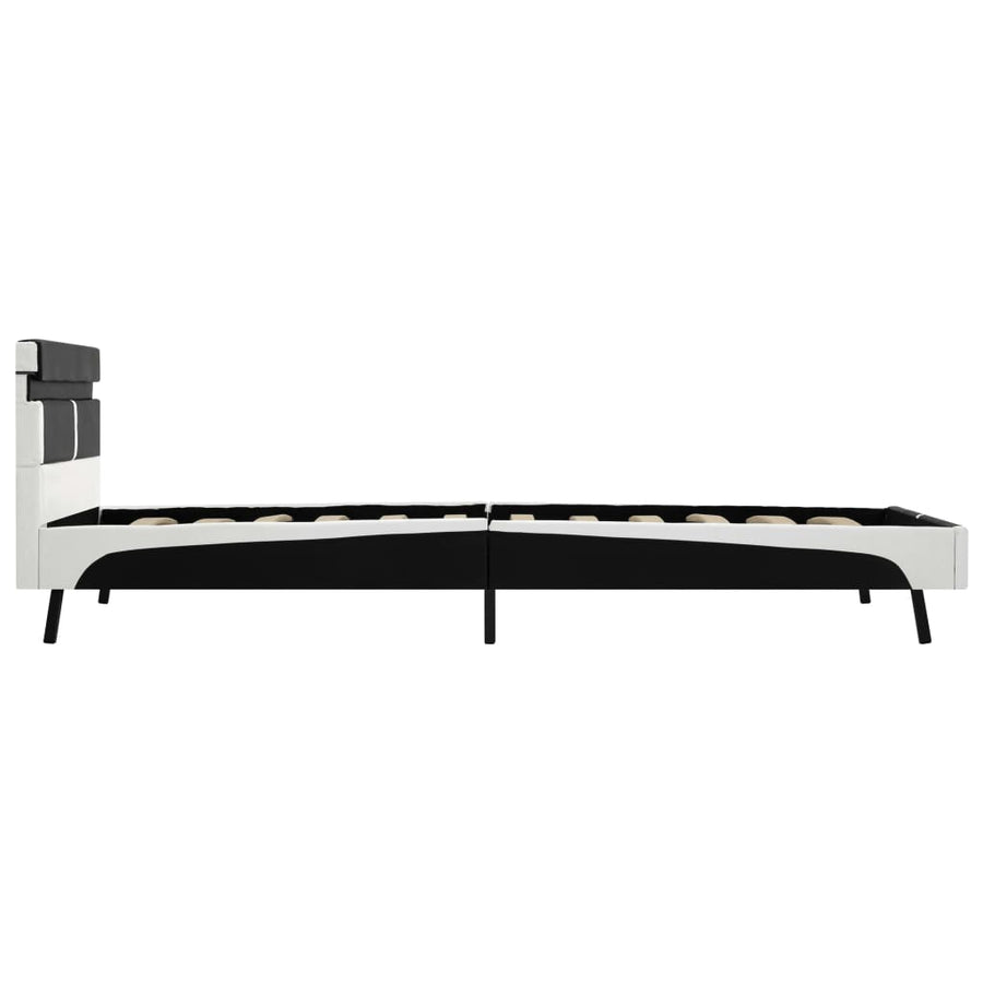 Bedframe Met Led Kunstleer Zwart 90X200 Cm