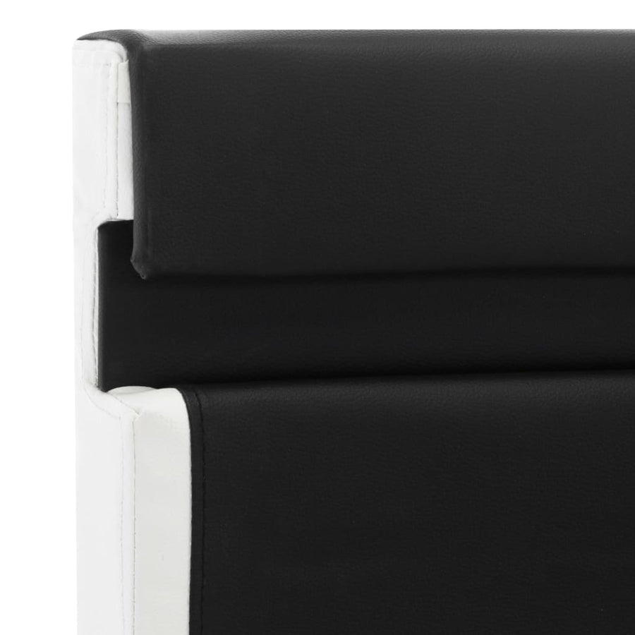 Bedframe Met Led Kunstleer Zwart 120X200 Cm 120 x 200 cm Zwart en wit