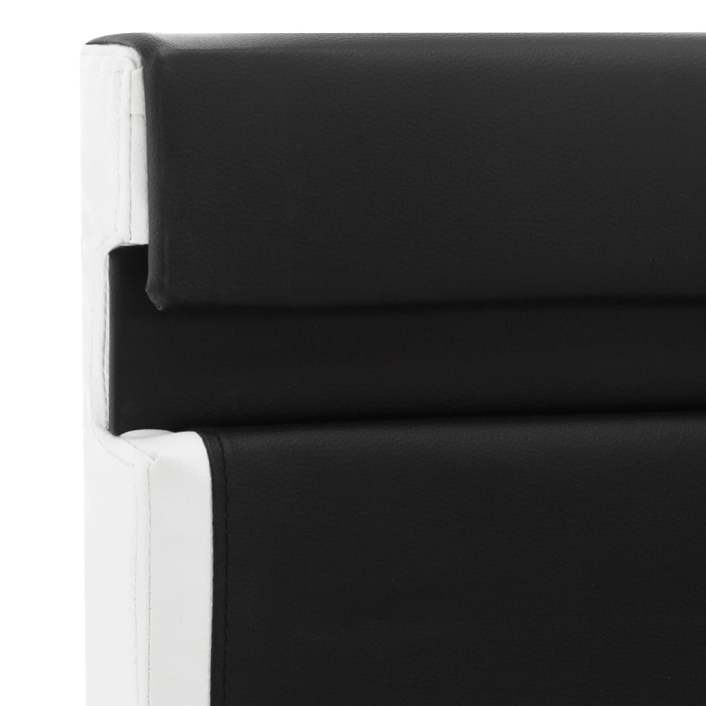 Bedframe Met Led Kunstleer 140 x 200 cm Zwart en wit