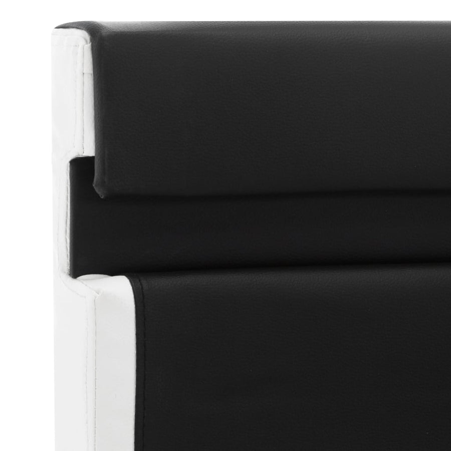 Bedframe Met Led Kunstleer 140 x 200 cm Zwart en wit