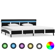 Bedframe kunstleer zwart 180x200 cm LED
