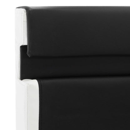 Bedframe Met Led Kunstleer Zwart 180X200 Cm Zwart en wit 180 x 200 cm