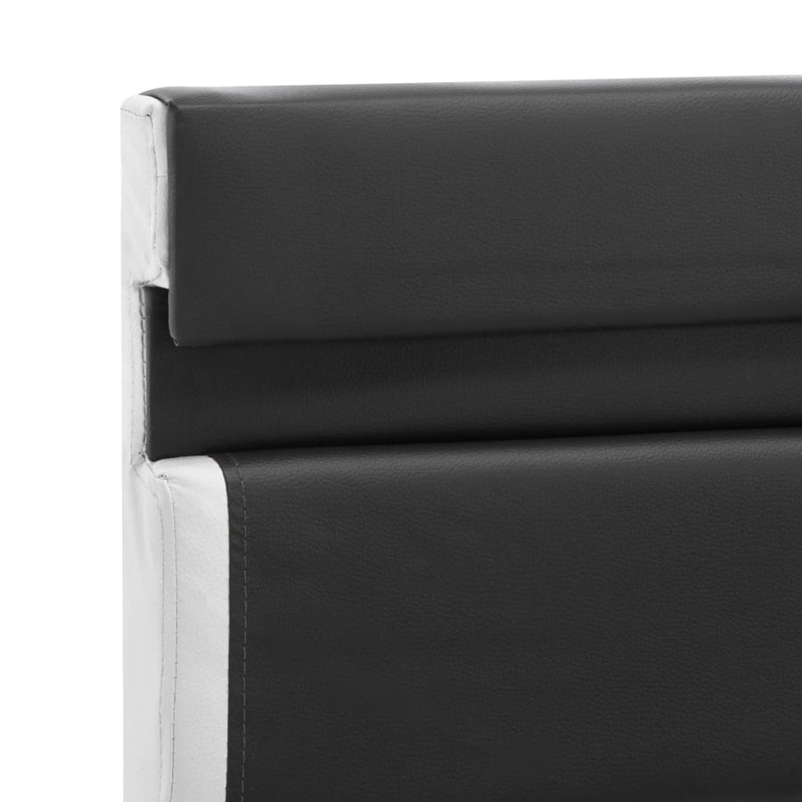 Bedframe Met Led Kunstleer 120 x 200 cm Grijs en wit