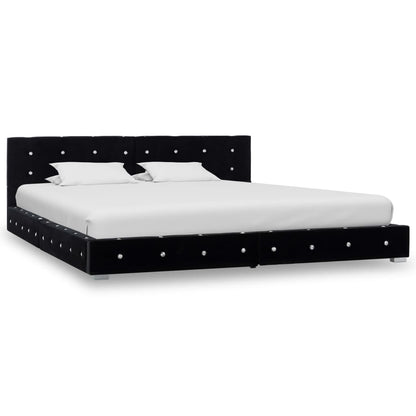 Bedframe fluweel zwart 180x200 cm