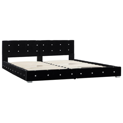 Bedframe fluweel zwart 180x200 cm