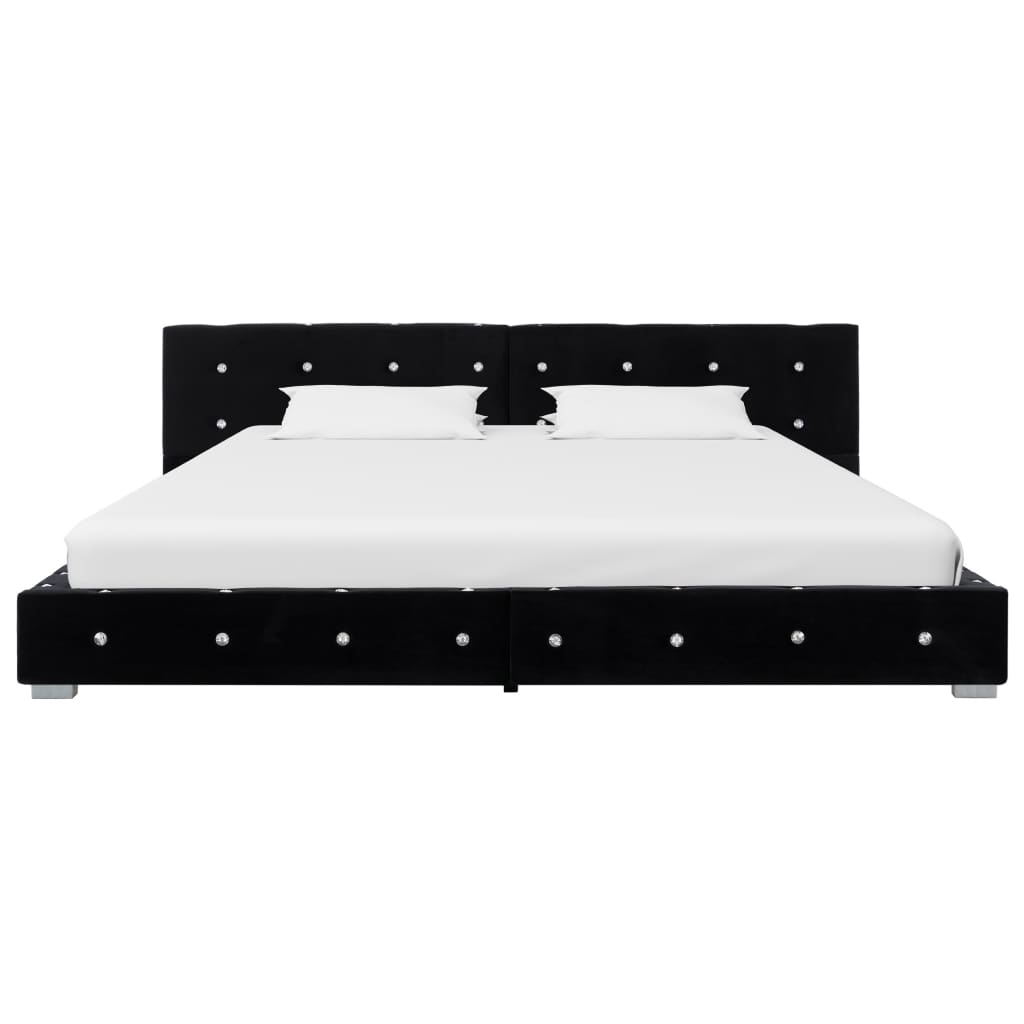 Bedframe fluweel zwart 180x200 cm