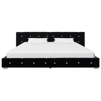 Bedframe fluweel zwart 180x200 cm