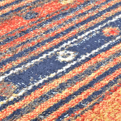 Vloerkleed 160X230 Pp Blauw En Oranje