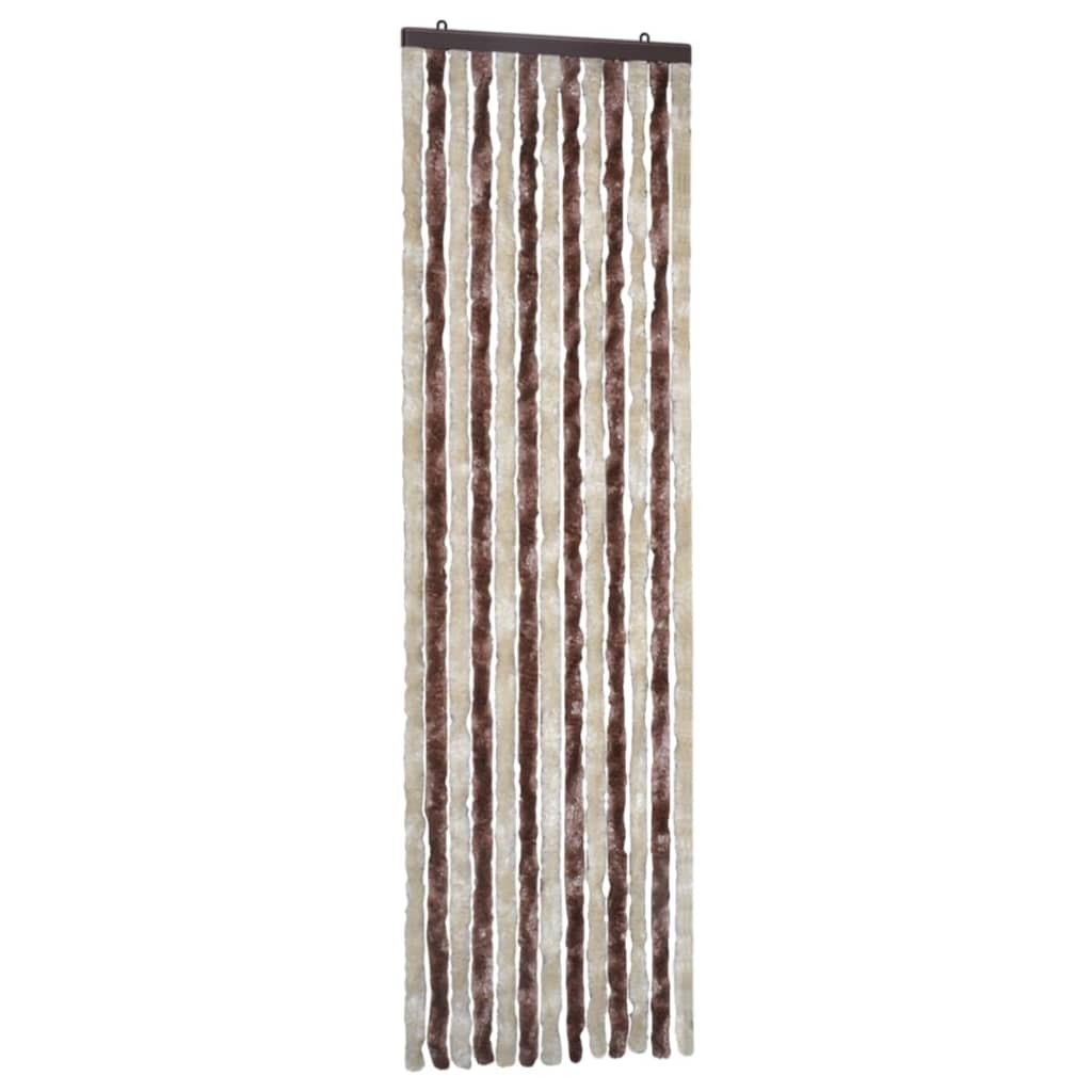 Vliegengordijn 56x185 cm chenille beige en lichtbruin 56 x 185 cm Beige en lichtbruin