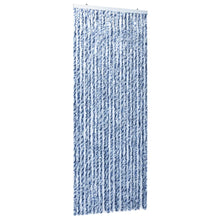 Vliegengordijn 90x220 cm chenille blauw, wit en zilver 90 x 220 cm Blauw/wit/zilver