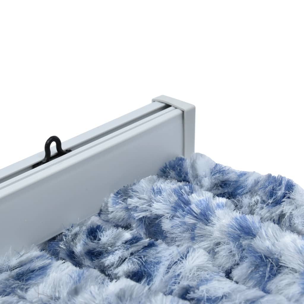Vliegengordijn 90x220 cm chenille blauw, wit en zilver 90 x 220 cm Blauw/wit/zilver