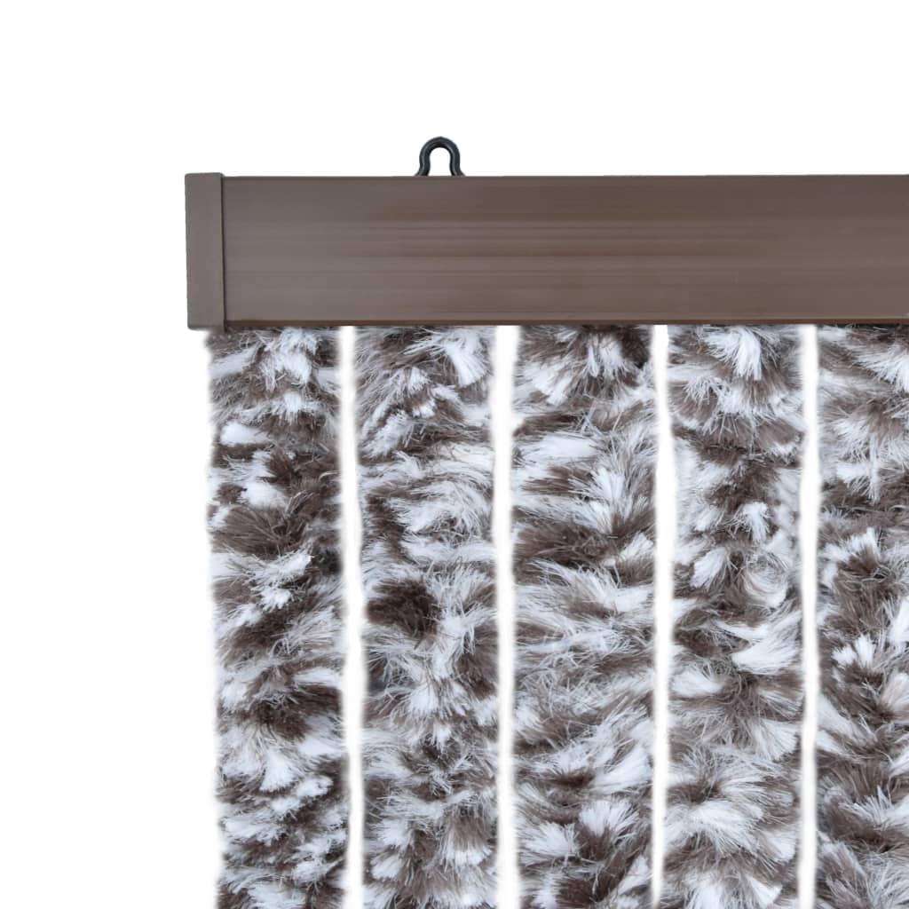 Vliegengordijn 100x220 cm chenille bruin en beige 100 x 220 cm Bruin en beige