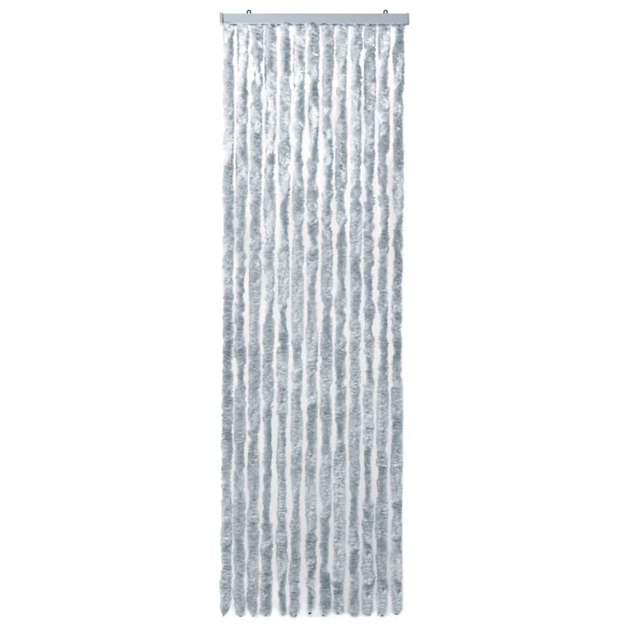 Vliegengordijn 56x185 cm chenille wit en grijs 56 x 185 cm Wit en grijs