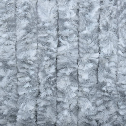 Vliegengordijn 56x185 cm chenille wit en grijs 56 x 185 cm Wit en grijs
