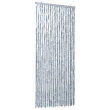 Vliegengordijn 90x220 cm chenille wit en grijs 90 x 220 cm Wit en grijs