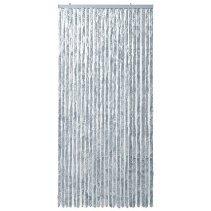 Vliegengordijn 100x220 cm chenille wit en grijs 100 x 220 cm Wit en grijs