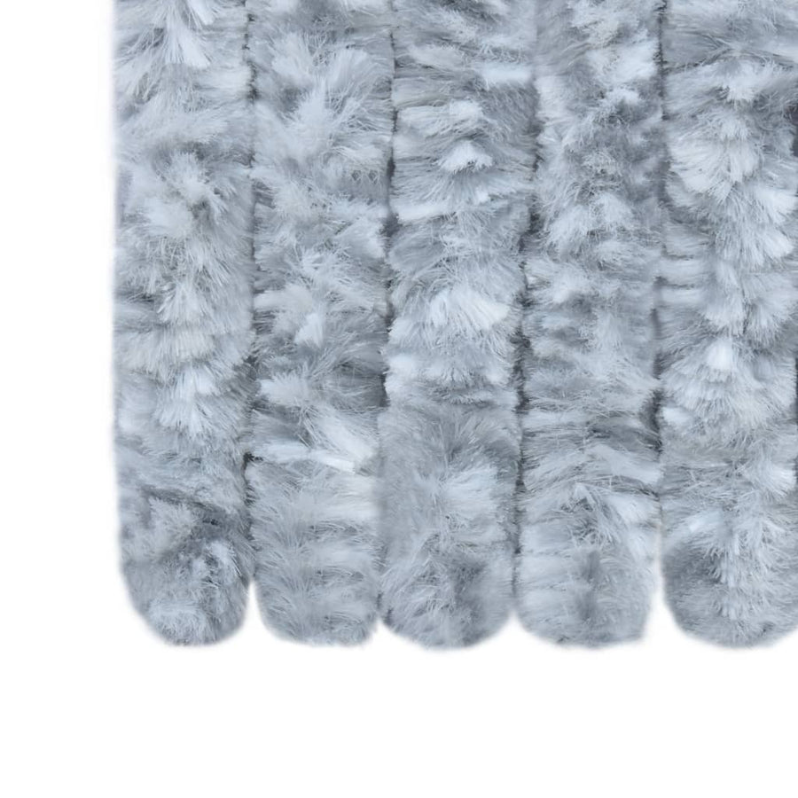 Vliegengordijn 100x220 cm chenille wit en grijs 100 x 220 cm Wit en grijs