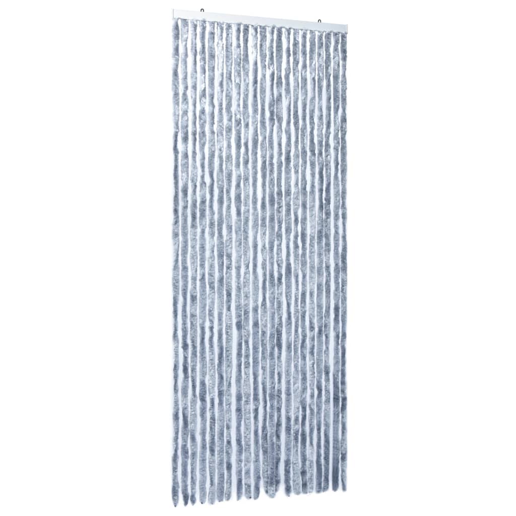 Vliegengordijn 90x220 cm chenille zilverkleurig 90 x 220 cm Zilver