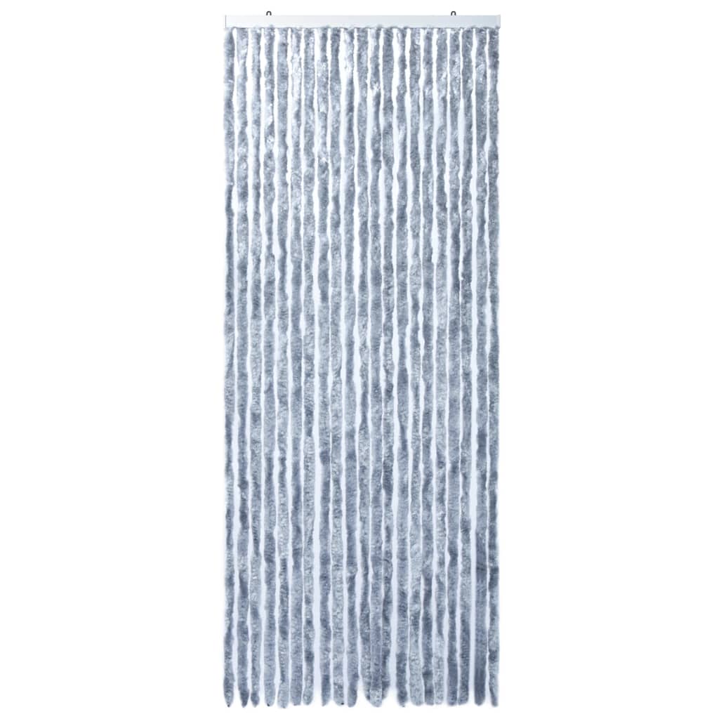 Vliegengordijn 90x220 cm chenille zilverkleurig 90 x 220 cm Zilver