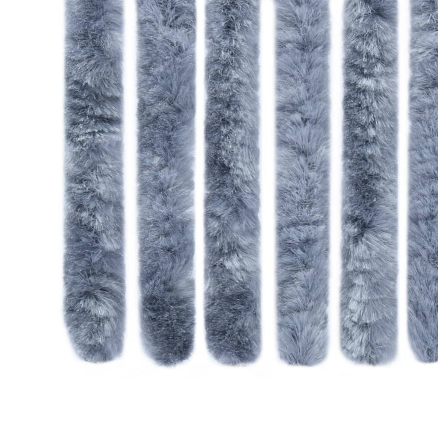 Vliegengordijn 90x220 cm chenille zilverkleurig 90 x 220 cm Zilver