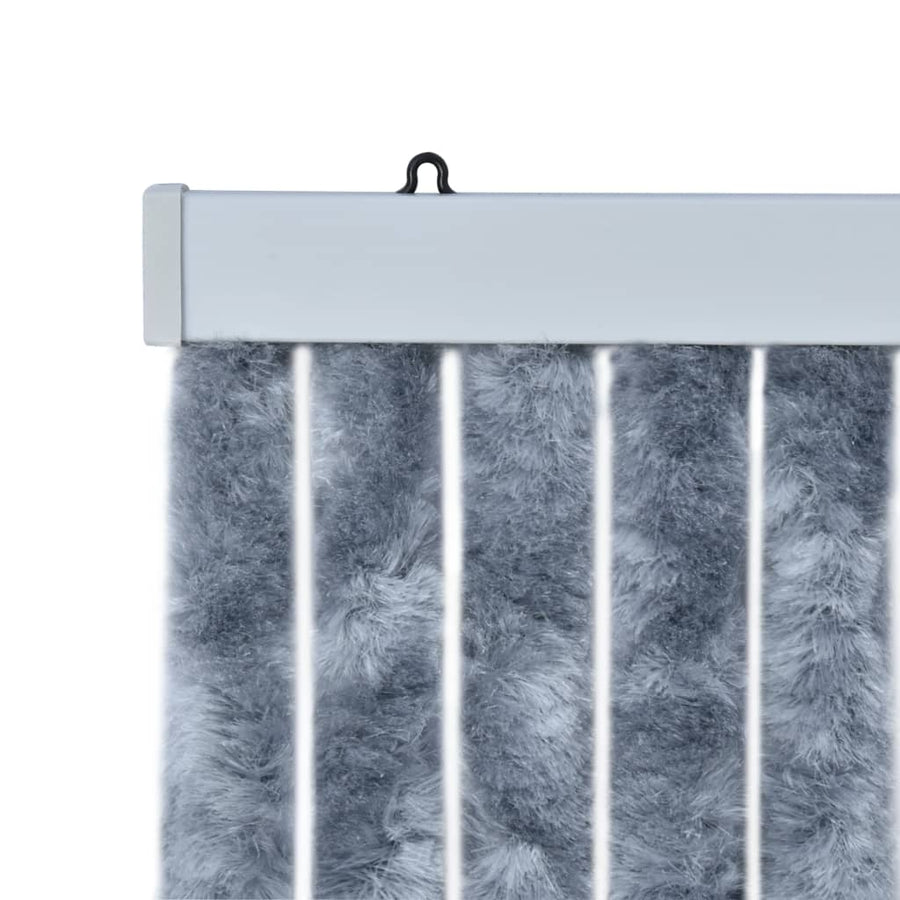 Vliegengordijn 100x220 cm chenille zilverkleurig 100 x 220 cm Zilver
