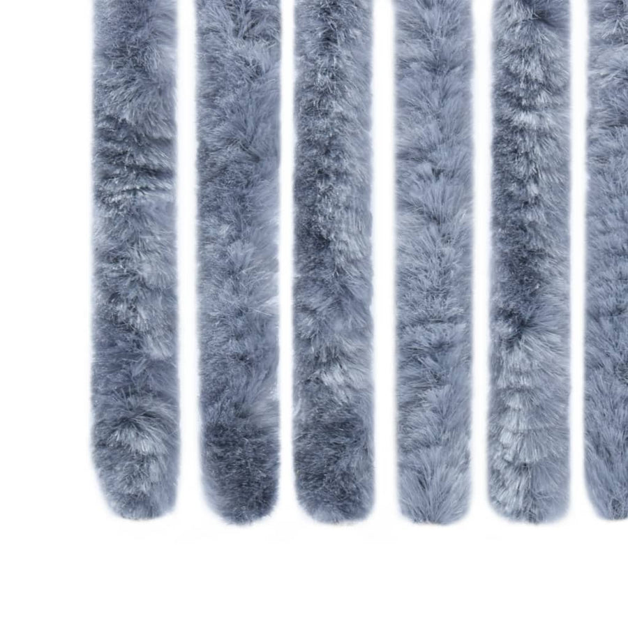 Vliegengordijn 100x220 cm chenille zilverkleurig 100 x 220 cm Zilver