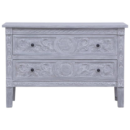 Dressoir Met 2 Lades 90X30X60 Cm Massief Mahoniehout Grijs