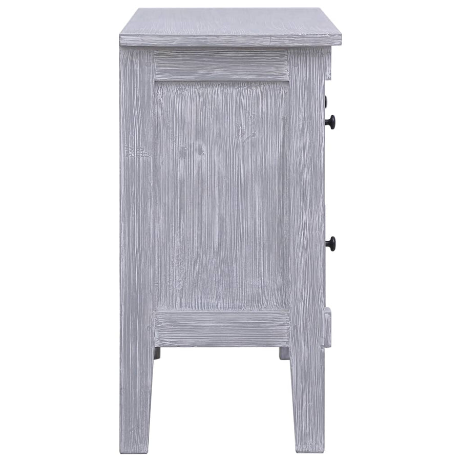 Dressoir Met 2 Lades 90X30X60 Cm Massief Mahoniehout Grijs