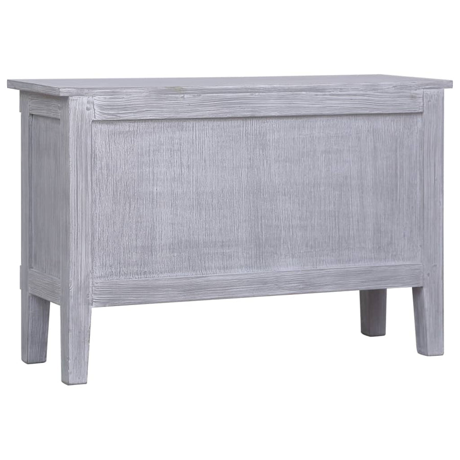 Dressoir Met 2 Lades 90X30X60 Cm Massief Mahoniehout Grijs