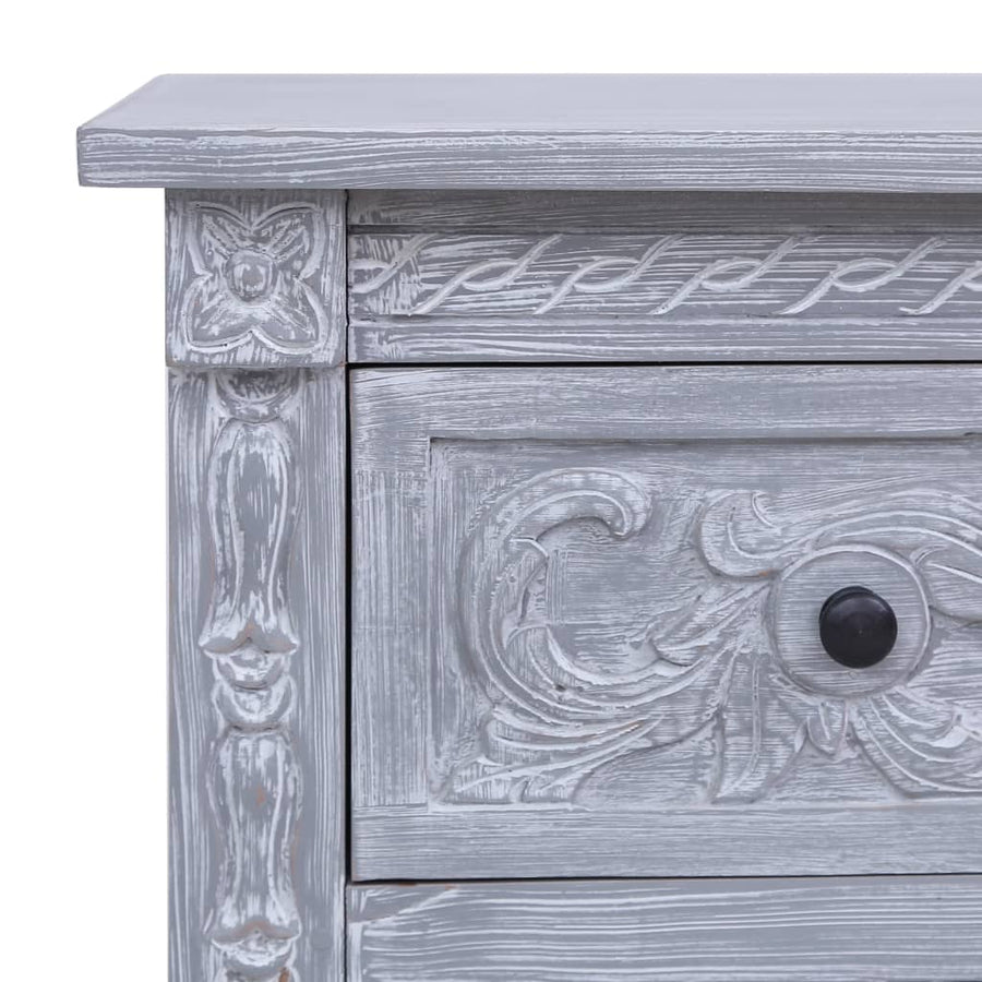 Dressoir Met 2 Lades 90X30X60 Cm Massief Mahoniehout Grijs