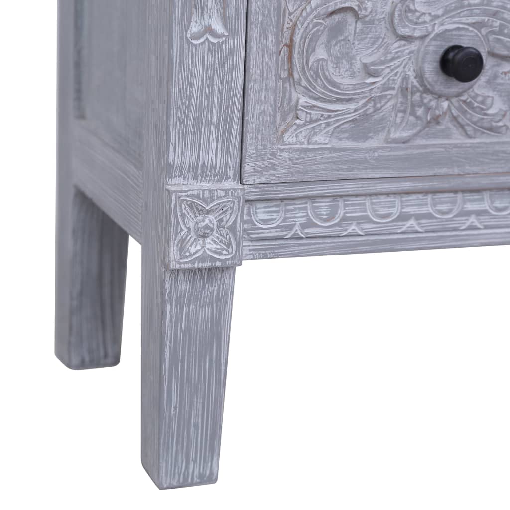 Dressoir Met 2 Lades 90X30X60 Cm Massief Mahoniehout Grijs