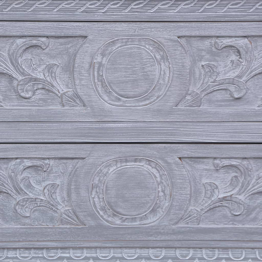 Dressoir Met 2 Lades 90X30X60 Cm Massief Mahoniehout Grijs