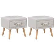 Nachtkastjes 2 st 40x35x40 cm kunstleer wit