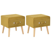 Nachtkastjes 2 st 40x35x40 cm fluweel mosterd
