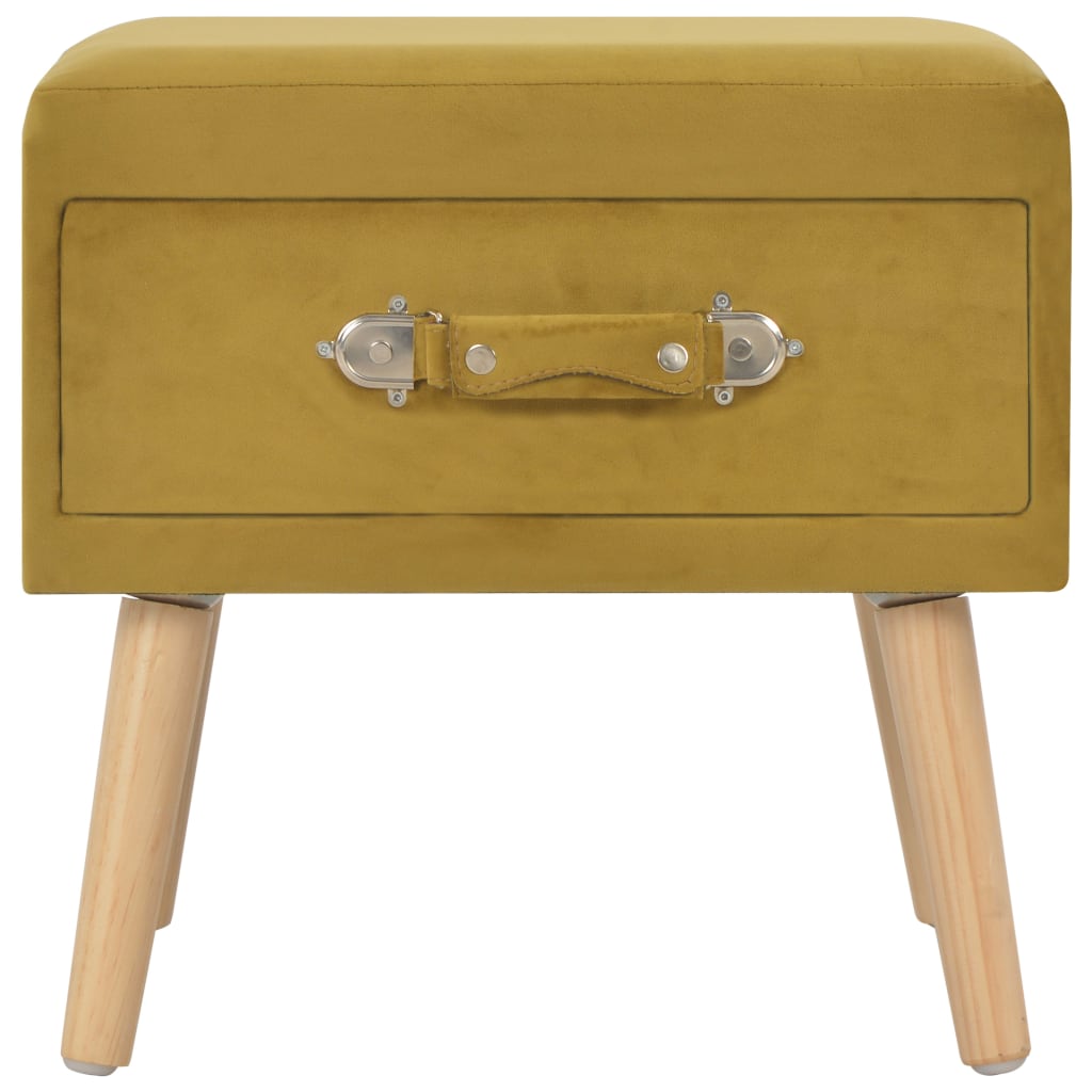 Nachtkastjes 40X35X40 Cm Fluweel Mosterdkleurig 2 Mosterdgeel