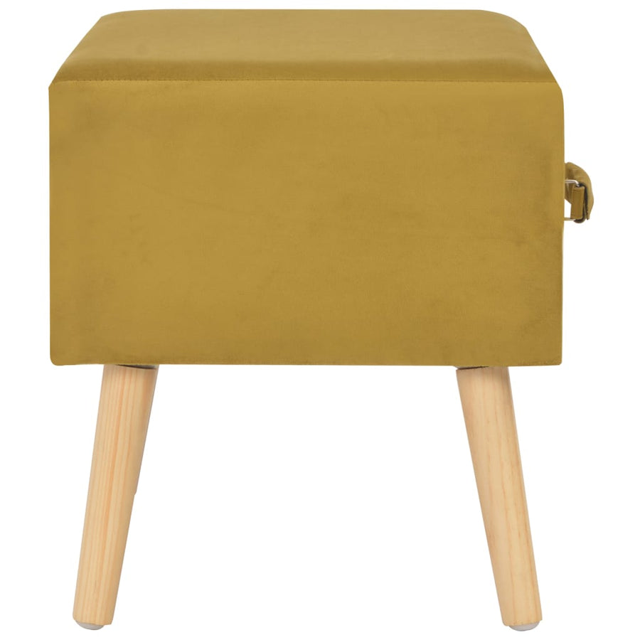 Nachtkastjes 40X35X40 Cm Fluweel Mosterdkleurig 2 Mosterdgeel