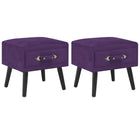 Nachtkastjes 2 st 40x35x40 cm fluweel massief grenenhout donkerpaars