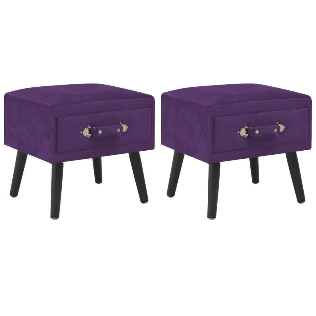 Nachtkastjes 40X35X40 Cm Fluweel Donker 2 Paars