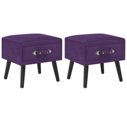 Nachtkastjes 40X35X40 Cm Fluweel Donker 2 Paars