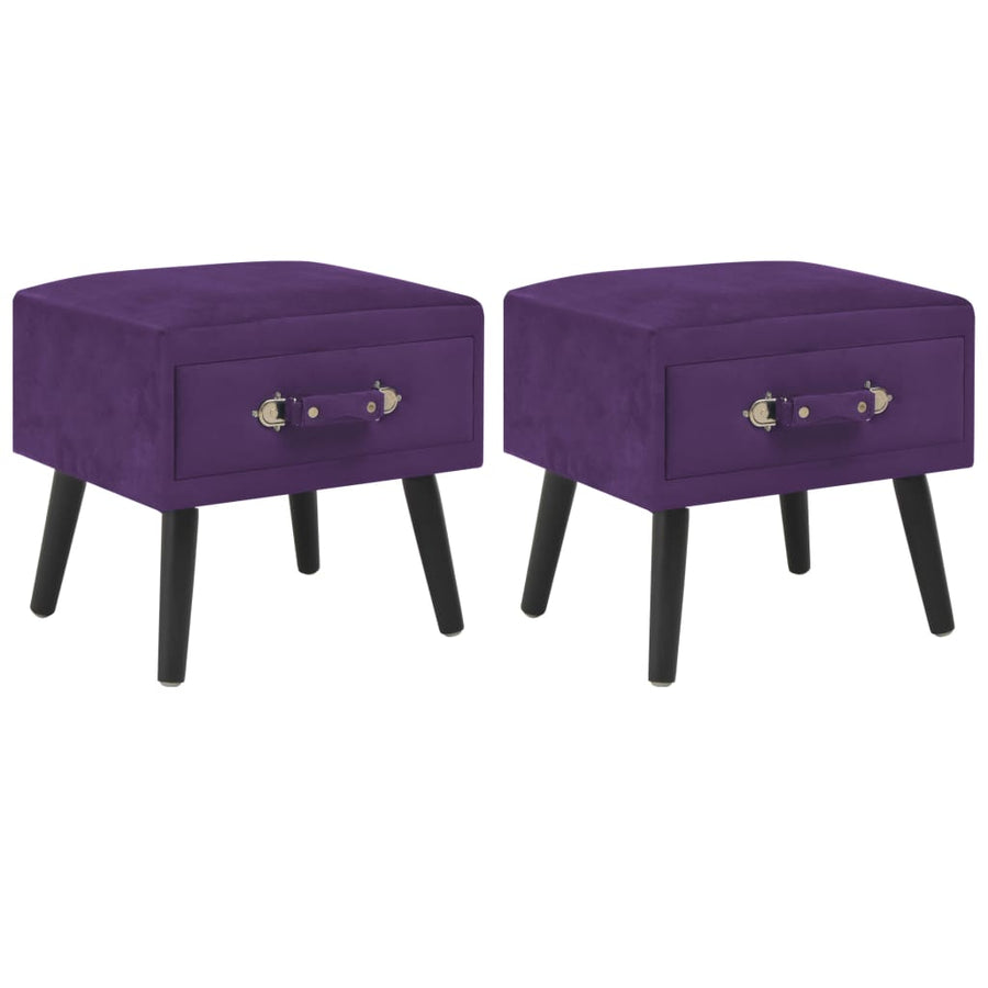 Nachtkastjes 40X35X40 Cm Fluweel Donker 2 Paars