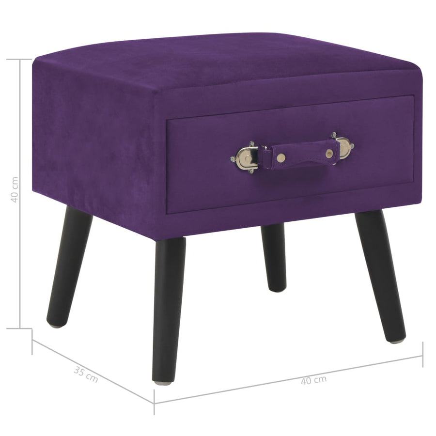 Nachtkastjes 40X35X40 Cm Fluweel Donker 2 Paars