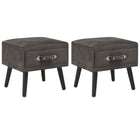 Nachtkastjes 2 st 40x35x40 cm grijs massief grenenhout