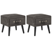 Nachtkastjes 2 st 40x35x40 cm grijs massief grenenhout