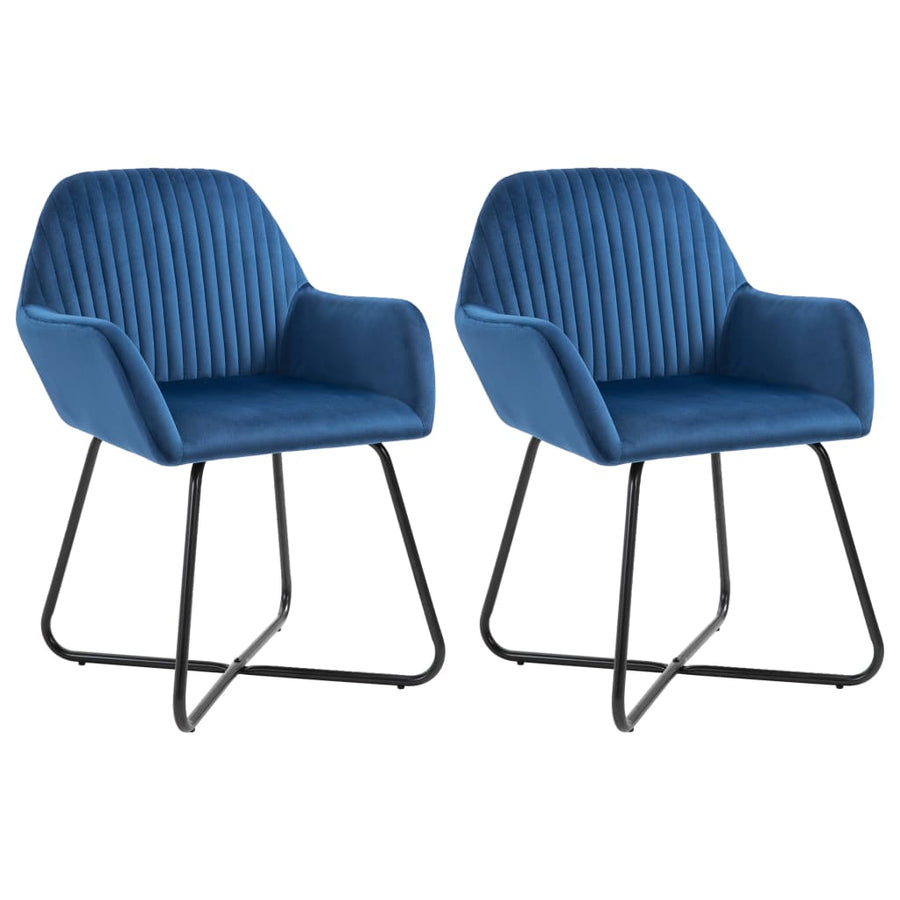 Eetkamerstoelen Fluweel 2 Blauw