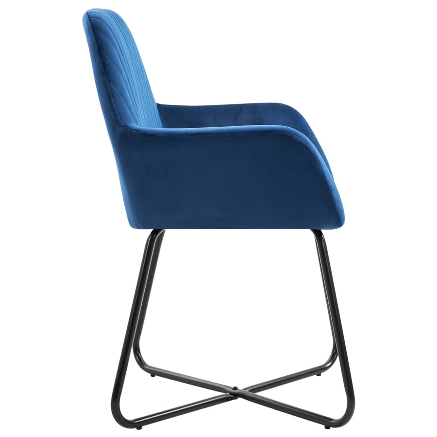 Eetkamerstoelen Fluweel 2 Blauw