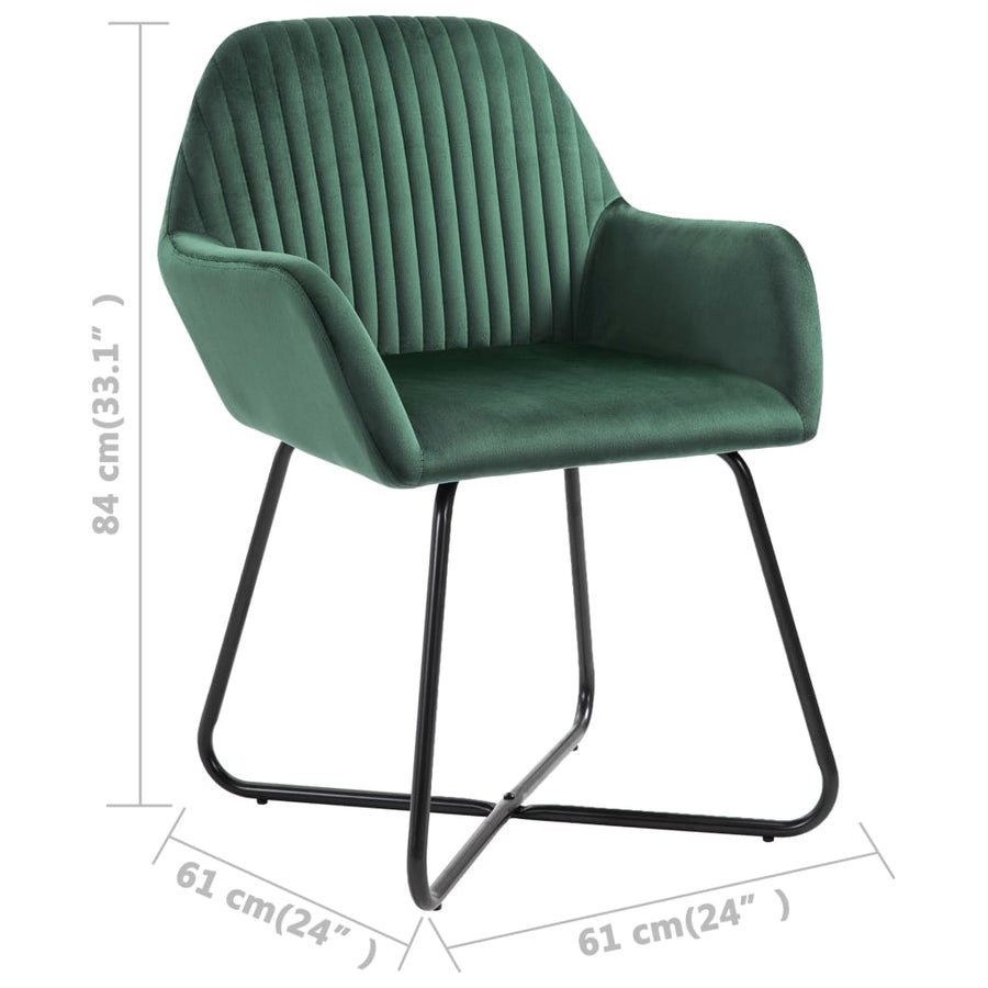 Eetkamerstoelen Fluweel 2 Groen