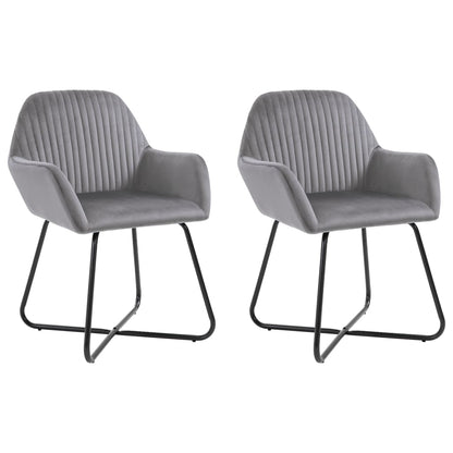 Eetkamerstoelen Fluweel 2 Grijs