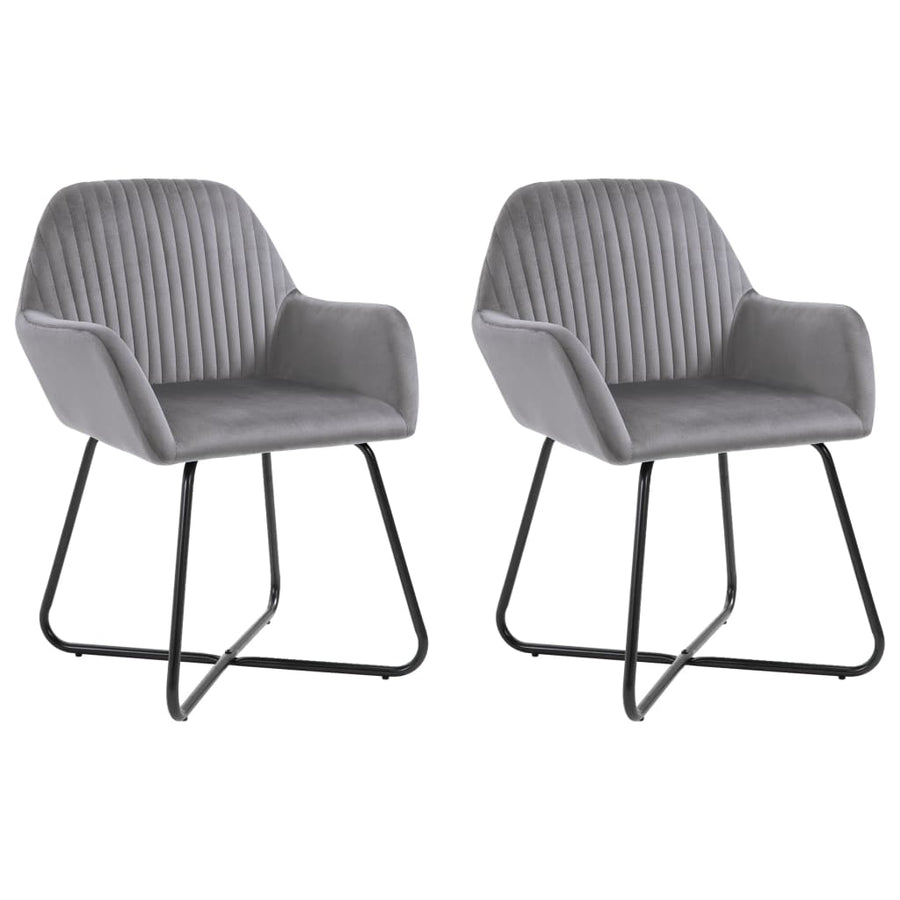 Eetkamerstoelen Fluweel 2 Grijs