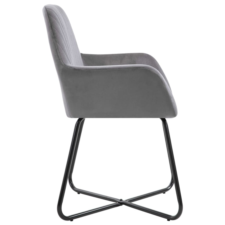Eetkamerstoelen Fluweel 2 Grijs